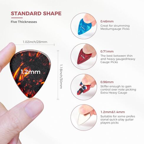 41PCS Guitar Picks Rechargeable Guitar Tuner Clip on Chromatic Digital Tuner Acoustic Guitar Accessories Kit for Guitars Violin, Ukulele, Bass in Saudi Arabia