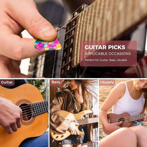 41PCS Guitar Picks Rechargeable Guitar Tuner Clip on Chromatic Digital Tuner Acoustic Guitar Accessories Kit for Guitars Violin, Ukulele, Bass in Saudi Arabia