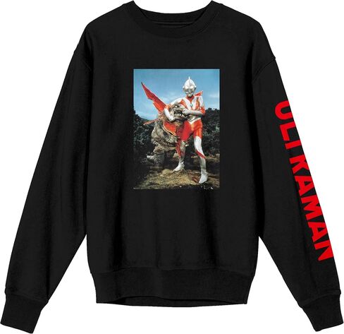 Bioworld Ultraman Still Art Crew Neck Long Sleeve Black Adult Sweatshirt in Saudi Arabia