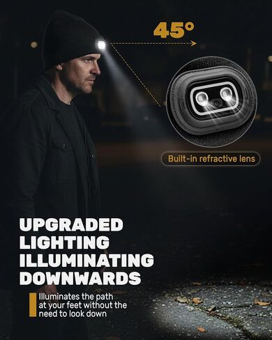 Beanie with Headlamp Beanie with Light LED Winter Stocking Cap Knit Hats for Men Women in Saudi Arabia