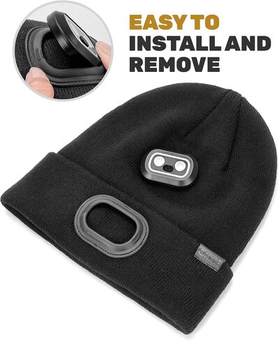 Beanie with Headlamp Beanie with Light LED Winter Stocking Cap Knit Hats for Men Women in Saudi Arabia