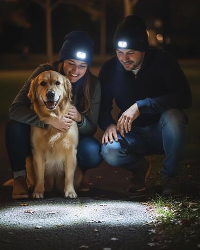 Beanie with Headlamp Beanie with Light LED Winter Stocking Cap Knit Hats for Men Women in Saudi Arabia