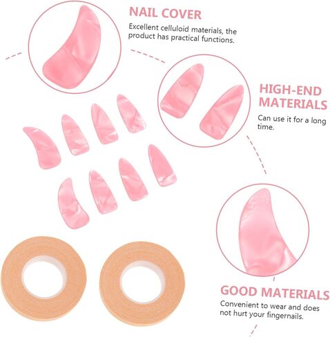 ibasenice Guzheng Nail Covers with Thickened Practice Finger Protectors and Adhesive Tape Comfortable Guzheng Nail Tapes for Learning Reusable Fingernail Protectors Large in Saudi Arabia