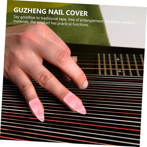 ibasenice Guzheng Nail Covers with Thickened Practice Finger Protectors and Adhesive Tape Comfortable Guzheng Nail Tapes for Learning Reusable Fingernail Protectors Large in Saudi Arabia