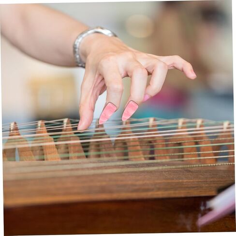 واقيات أظافر Guzheng جيدة التهوية مع شريط مزدوج الجوانب وأغطية أظافر كبيرة سميكة للعب Guzheng، حماية أصابع قابلة لإعادة الاستخدام للتمرين والتعلم in Saudi Arabia