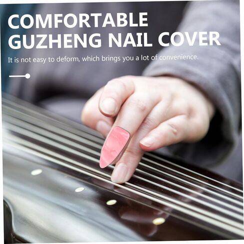 واقيات أظافر Guzheng جيدة التهوية مع شريط مزدوج الجوانب وأغطية أظافر كبيرة سميكة للعب Guzheng، حماية أصابع قابلة لإعادة الاستخدام للتمرين والتعلم in Saudi Arabia