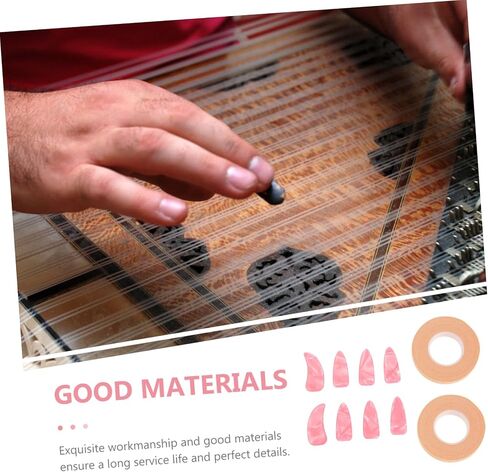 واقيات أظافر Guzheng جيدة التهوية مع شريط مزدوج الجوانب وأغطية أظافر كبيرة سميكة للعب Guzheng، حماية أصابع قابلة لإعادة الاستخدام للتمرين والتعلم in Saudi Arabia
