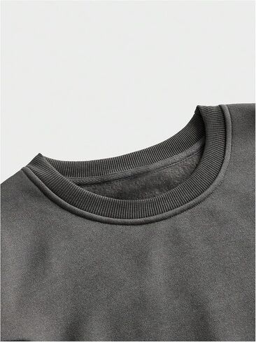 Floerns Men's Color Block Crewneck Sweatshirts Long Sleeve Warm Fleece Baggy Pullover Tops Casual Fall Outfits in Saudi Arabia