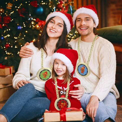 3 Pieces Medals Champ Chain Trophy 6 x 5.25 Inches Christmas Gingerbread Jumbo Award 1st 2nd 3rd Prizes for Women Men Family Decoration Prize Gift in Saudi Arabia