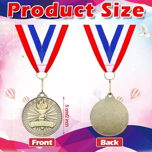 Quelay 20 Pcs 2'' Awards Medals with Neck Ribbons Winner Gold Medals Bulk Metal Trophy Award Prize Gift for Competitions School Education Tournaments Party Favor in Saudi Arabia