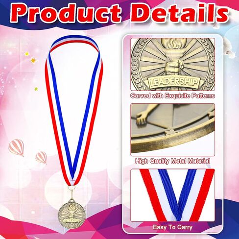 Quelay 20 Pcs 2'' Awards Medals with Neck Ribbons Winner Gold Medals Bulk Metal Trophy Award Prize Gift for Competitions School Education Tournaments Party Favor in Saudi Arabia