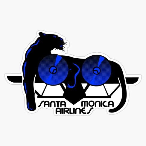 Santa Monica Airlines Natas Kaupas 'Panther' Topside Skateboard Graphic Bumper Sticker Window Vinyl Decal 5'', KRIS-RETRO-STICKERS-2537 in Saudi Arabia