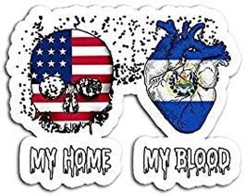 ملصق My Home Blood El Salvador - رسم ملصق - مقاوم للماء - مقصوص بالقالب مقاوم للبهتان in Saudi Arabia