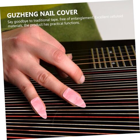 Toyvian Guzheng Nail Protectors with Thickened Colored Finger Covers and Adhesive Tapes Reusable Guzheng Nail Tapes for Comfortable Fingernail Protection Easy to Wear and Clean Portable in Kuwait