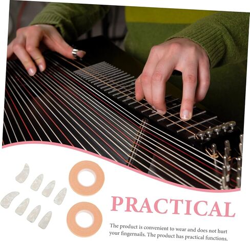 Toyvian Guzheng Nail Protectors with Thickened Colored Finger Covers and Adhesive Tapes Reusable Guzheng Nail Tapes for Comfortable Fingernail Protection Easy to Wear and Clean Portable in Kuwait