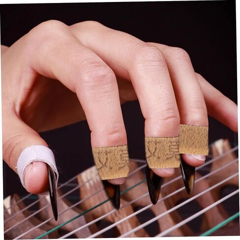 Toyvian 4Pcs Guzheng Finger Picks Tape Nylon Wrap Reusable Stringed Instrument Accessories for Pipa and Zither Players Flexible and Protective Nail Covers in Kuwait