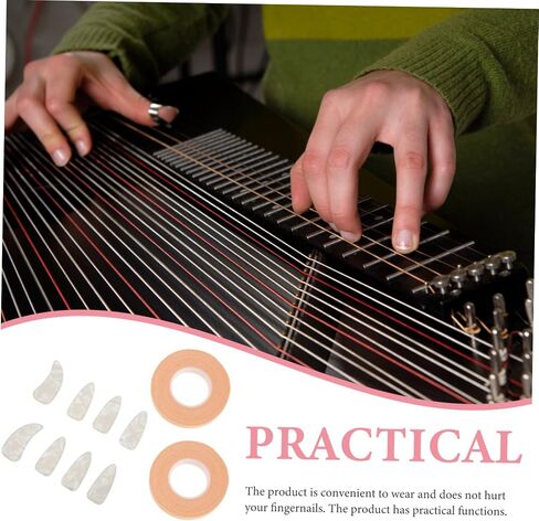 Guzheng Nail Protective Covers with Thickened Finger Covers and Nail Tapes Ergonomic Guzheng Accessories for Finger Protection and Comfortable Playing with Adhesive Tapes in Saudi Arabia
