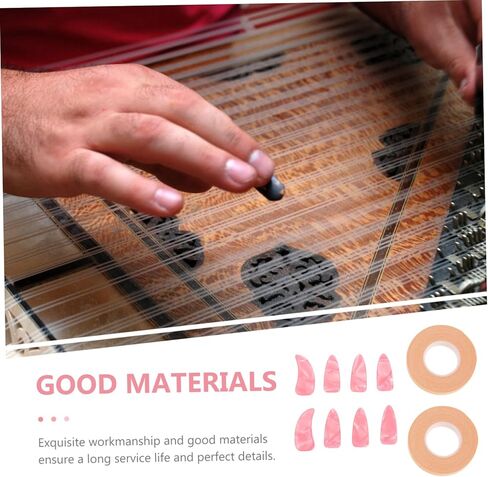 GALPADA Breathable Guzheng Nail Covers with Thickened Colored Practice Nails and Adhesive Tape Reusable Protective Finger Tips for Guzheng Players Easy to Clean and Portable Plus Tape in Saudi Arabia