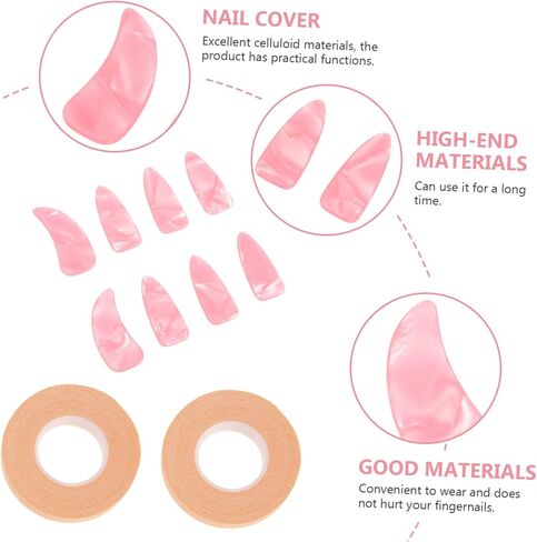 GALPADA Breathable Guzheng Nail Covers with Thickened Colored Practice Nails and Adhesive Tape Reusable Protective Finger Tips for Guzheng Players Easy to Clean and Portable Plus Tape in Saudi Arabia