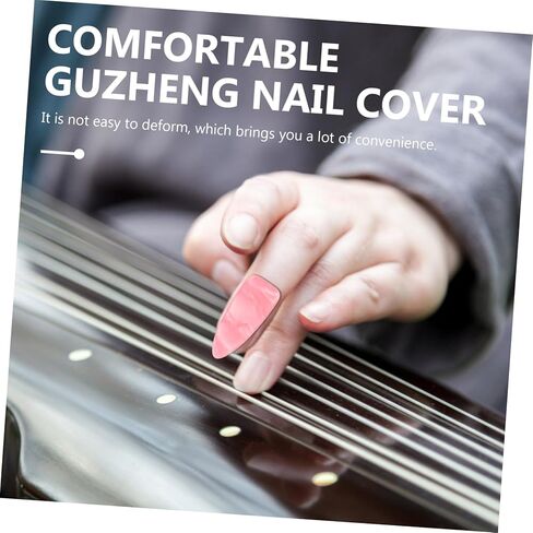 GALPADA Breathable Guzheng Nail Covers with Thickened Colored Practice Nails and Adhesive Tape Reusable Protective Finger Tips for Guzheng Players Easy to Clean and Portable Plus Tape in Saudi Arabia