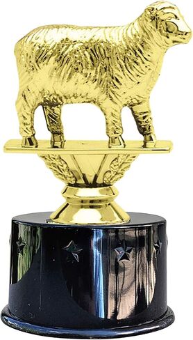 Express Medals Sheep Award Trophy Party Favor Gift Prize Including 4 Gold Color Decals to Custom Personalize The Black Round Base in Saudi Arabia