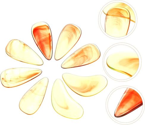 8pcs Amber Guzheng Finger Picks Fingertip Protectors for Adults Lightweight Nail Covers with Moderate Hardness Comfortable Fit for Professional Instrument Practice and Performance in Saudi Arabia