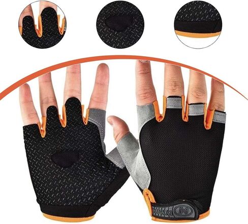 Kids' Fingerless Cycling Gloves - Padded Sports Gloves for Training (Ages 5-12) in Saudi Arabia