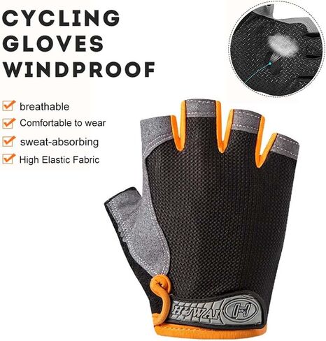 Kids' Fingerless Cycling Gloves - Padded Sports Gloves for Training (Ages 5-12) in Saudi Arabia