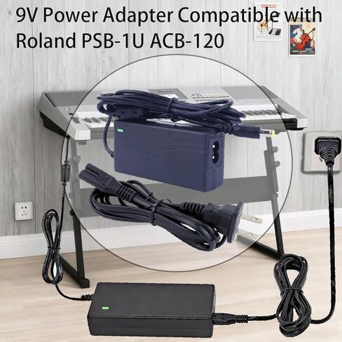 شاحن إمدادات الطاقة لرولاند PSB-120 لوحة المفاتيح الإلكترونية 9V محول الطاقة متوافق مع رولاند PSB-1U ACB-120 ACF-120 ACK-120 ACI-120 VG-99 GT-10 SPD-SX AX-09 FA-06 SP-404 شاحن سلك الطاقة in Kuwait