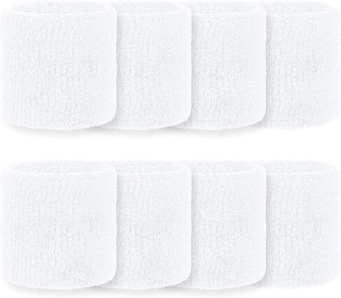 8Pcs Wrist Bands Tennis Wristbands, Wrists Sweatbands Sports Wristbands Absorbing Cotton Terry Cloths Arm Sweat Bands in Saudi Arabia