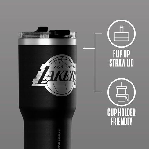 كوب Hydrapeak x NBA مرخص رسميًا من Los Angeles Lakers Voyager سعة 25 أونصة من الفولاذ المقاوم للصدأ، أكواب معزولة، زجاجة مياه مع شفاطة in Kuwait