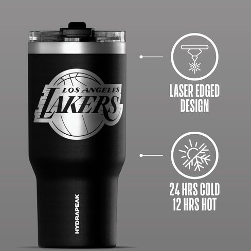 كوب Hydrapeak x NBA مرخص رسميًا من Los Angeles Lakers Voyager سعة 25 أونصة من الفولاذ المقاوم للصدأ، أكواب معزولة، زجاجة مياه مع شفاطة in Kuwait
