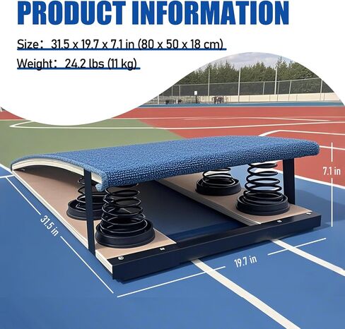 Gymnastics Springboard for Kids and Teens, Sturdy Wood Frame, High-Rebound Springs, Non-Slip Felt Surface, Vault Training Board, Easy Storage, No Installation in Saudi Arabia