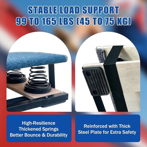 Gymnastics Springboard for Kids and Teens, Sturdy Wood Frame, High-Rebound Springs, Non-Slip Felt Surface, Vault Training Board, Easy Storage, No Installation in Saudi Arabia