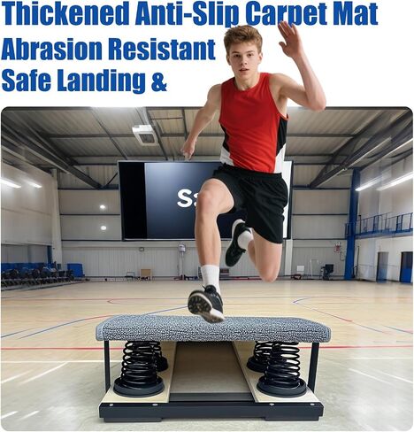 Gymnastics Springboard for Kids and Teens, Sturdy Wood Frame, High-Rebound Springs, Non-Slip Felt Surface, Vault Training Board, Easy Storage, No Installation in Saudi Arabia