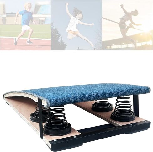 Gymnastics Springboard for Kids and Teens, Sturdy Wood Frame, High-Rebound Springs, Non-Slip Felt Surface, Vault Training Board, Easy Storage, No Installation in Saudi Arabia