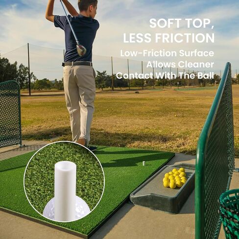 Amy Sport Golf تي شيرتات مطاطية طويلة جدًا مقاس 3 3/4 بوصة قيمة 2 أو 3 عبوات، حامل تي شيرت بطول قابل للتعديل لنطاق القيادة، بساط تدريب متين، ملحقات الجولف للفناء الخلفي الداخلي والخارجي in Kuwait