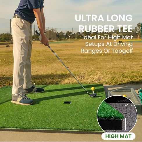 Amy Sport Golf تي شيرتات مطاطية طويلة جدًا مقاس 3 3/4 بوصة قيمة 2 أو 3 عبوات، حامل تي شيرت بطول قابل للتعديل لنطاق القيادة، بساط تدريب متين، ملحقات الجولف للفناء الخلفي الداخلي والخارجي in Kuwait