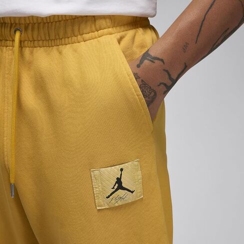 NIKE Jordan Flight Fleece Men's Sweatpants (Yellow Ochre, FB7298-752) Size Large in Saudi Arabia