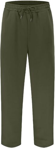 سراويل رياضية فضفاضة للرجال سراويل تقليدية مصنوعة من الصوف المريح لخريف وشتاء 2025 سراويل رياضية بأرجل واسعة ومفتوحة من الأسفل مع جيوب in Kuwait