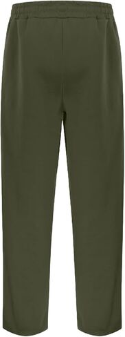 سراويل رياضية فضفاضة للرجال سراويل تقليدية مصنوعة من الصوف المريح لخريف وشتاء 2025 سراويل رياضية بأرجل واسعة ومفتوحة من الأسفل مع جيوب in Kuwait