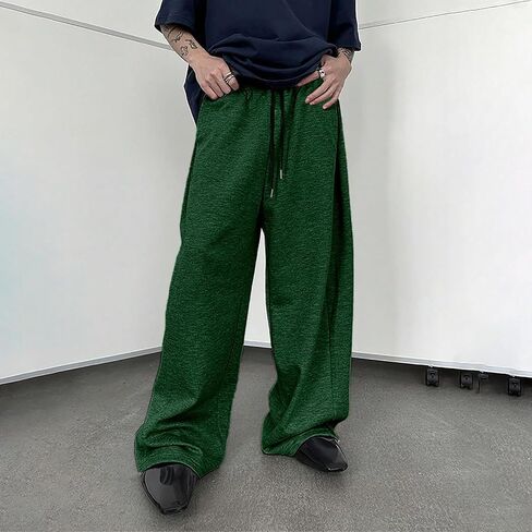 Baggy Sweatpants for Men Cozy Fleece Casual Pants 2025 Fall Winter Wide Leg Open Bottom Athletic Pants with Pockets in Saudi Arabia