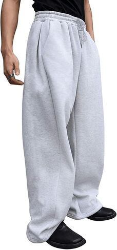 Baggy Sweatpants for Men Cozy Fleece Casual Pants 2025 Fall Winter Wide Leg Open Bottom Athletic Pants with Pockets in Saudi Arabia
