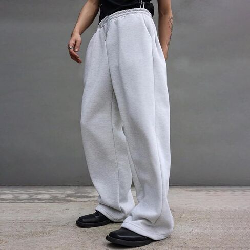 Baggy Sweatpants for Men Cozy Fleece Casual Pants 2025 Fall Winter Wide Leg Open Bottom Athletic Pants with Pockets in Saudi Arabia