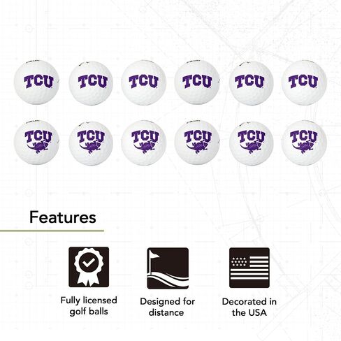 Desert Cactus Texas Christian University Dozen Golf Balls - Full Color 12 Pack, TCU Horned Frogs Officially Licensed Gear in Saudi Arabia