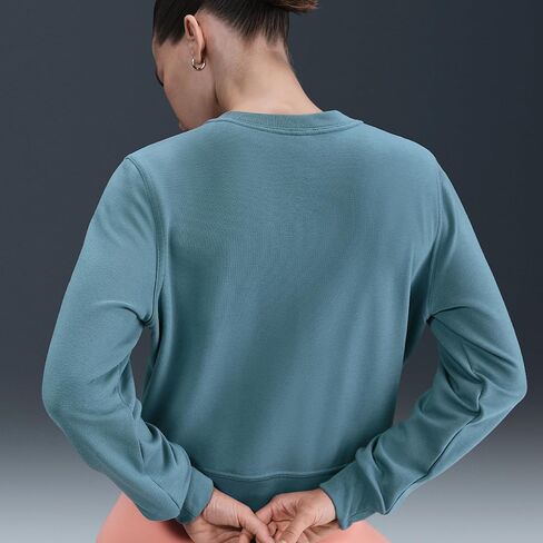 سويت شيرت فرينش تيري برقبة دائرية للنساء من نايكي Dri-FIT One (FB5125-006، أزرق سموكي/أسود) in Saudi Arabia