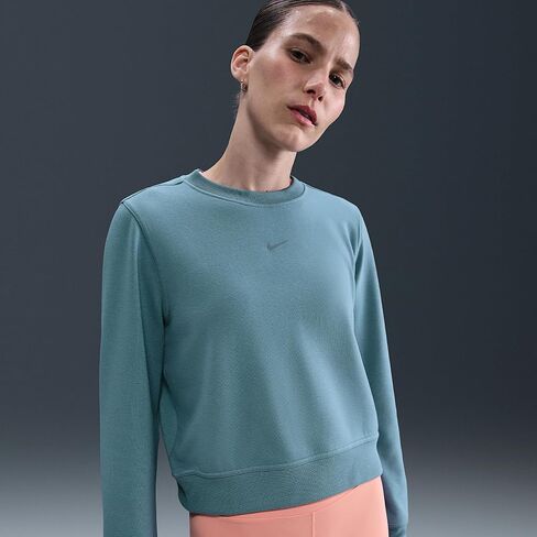 سويت شيرت فرينش تيري برقبة دائرية للنساء من نايكي Dri-FIT One (FB5125-006، أزرق سموكي/أسود) in Saudi Arabia