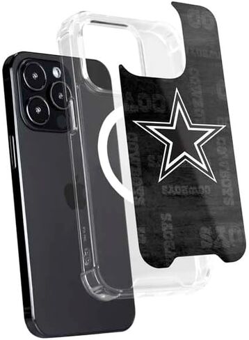 Skinit Phone Case Compatible with MagSafe iPhone 13 Pro Max - Officially Licensed NFL Dallas Cowboys Black & White Design in Saudi Arabia