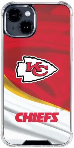 Skinit Clear Phone Case Compatible with iPhone 14 Plus - Officially Licensed NFL Kansas City Chiefs Design in Saudi Arabia