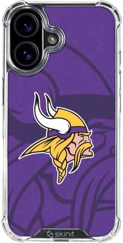 Skinit Clear Phone Case Compatible with iPhone 16 - Officially Licensed NFL Minnesota Vikings Large Logo Design in Saudi Arabia